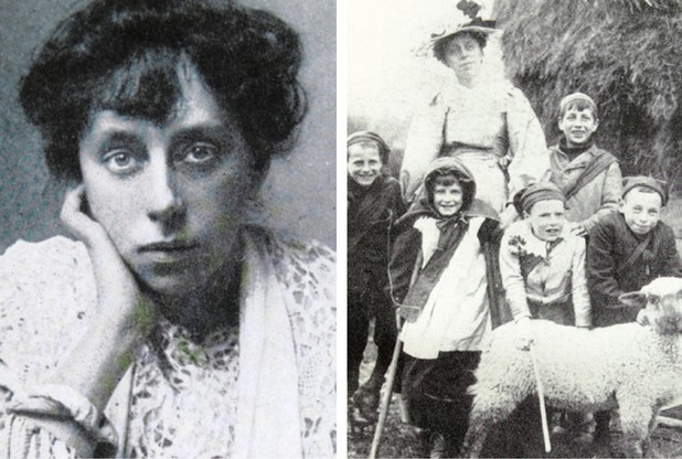 Image shows ada vachell with Bristol children from the Guild