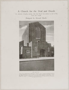 black and white photo of 1920s new build church front